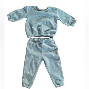 Primark Teal and White Polka Dot SweatSuit Set - NWOT